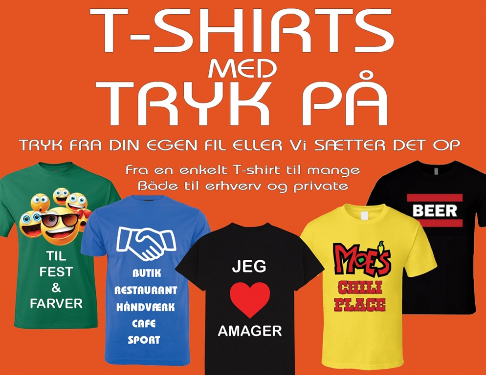 T-shirts tryk print privat erhverv fest farver